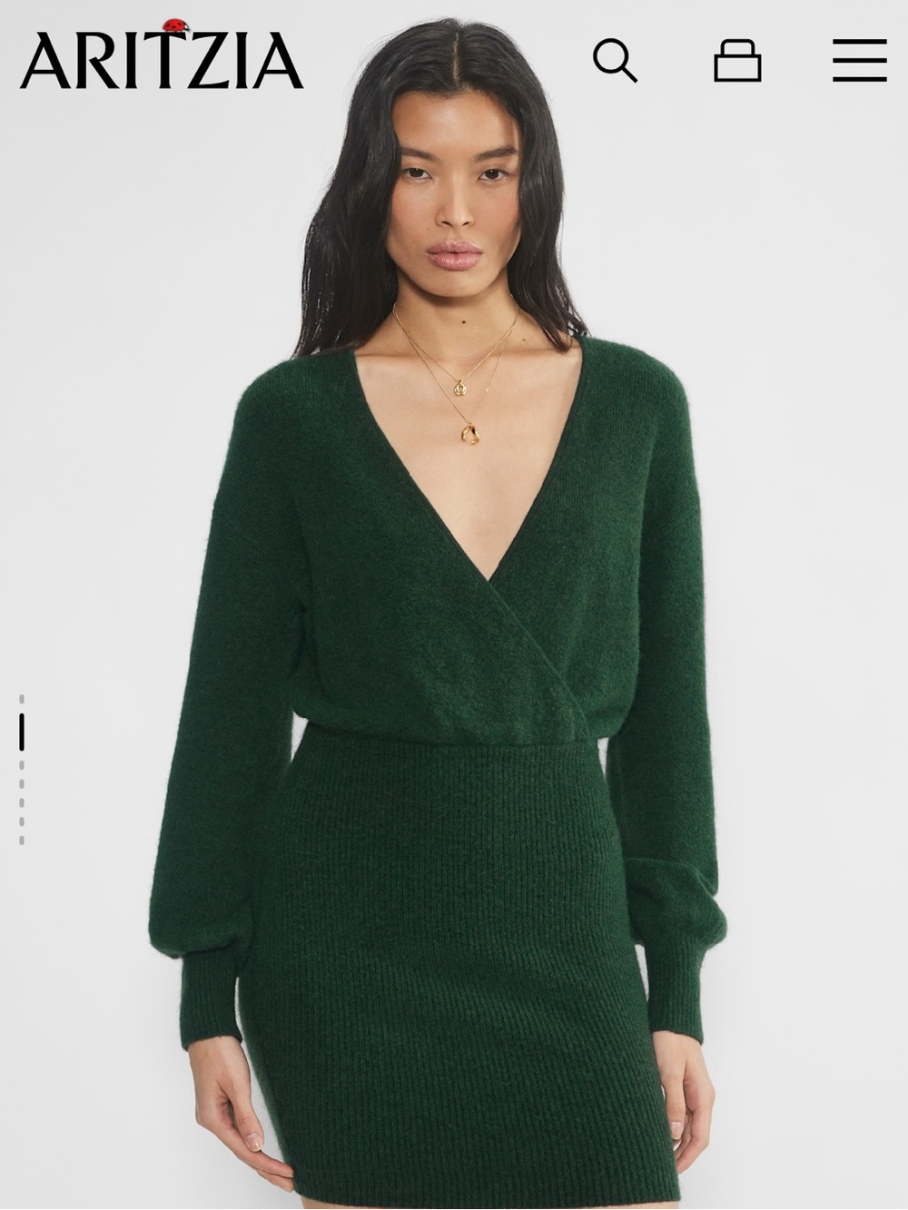 Aritzia Wilfred Elsie Dress Forest Green Dress